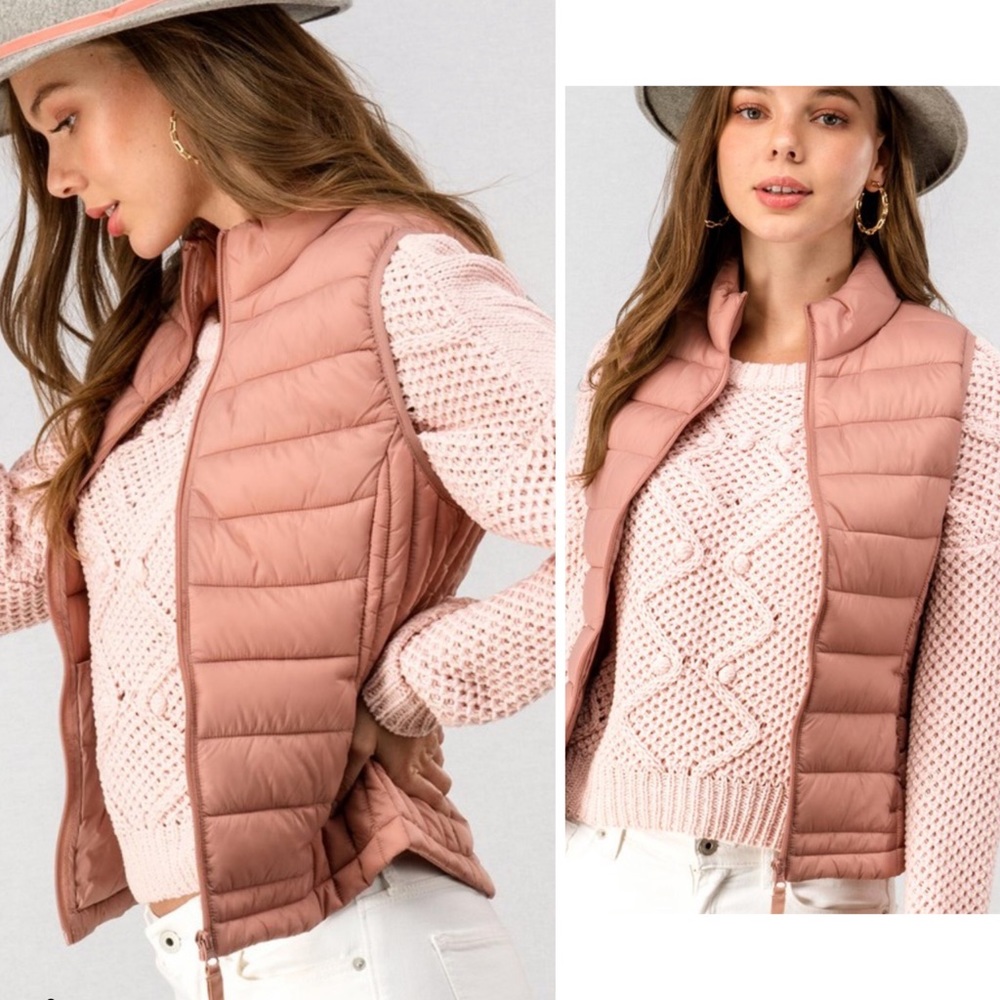 MAUVE PUFFER VEST - Picture 2 of 4